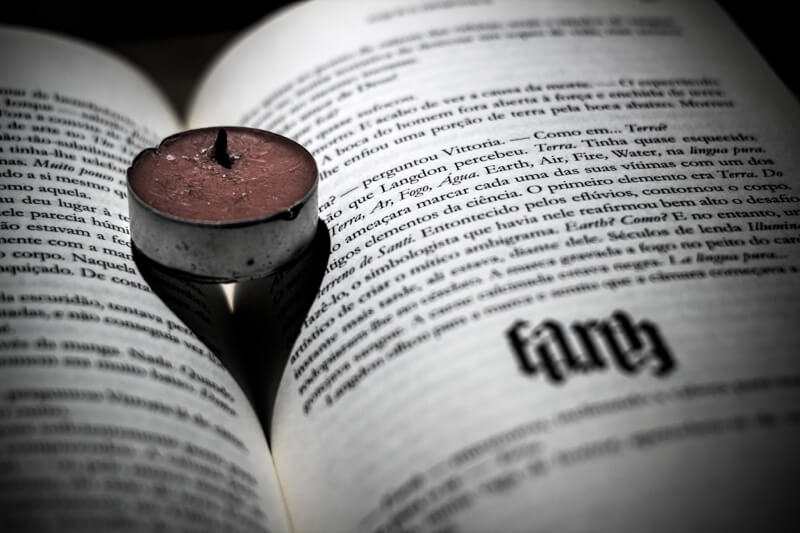 still life photography candle on book