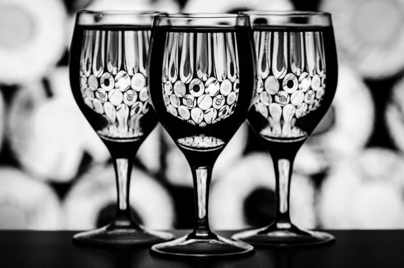 still life photography three glasses