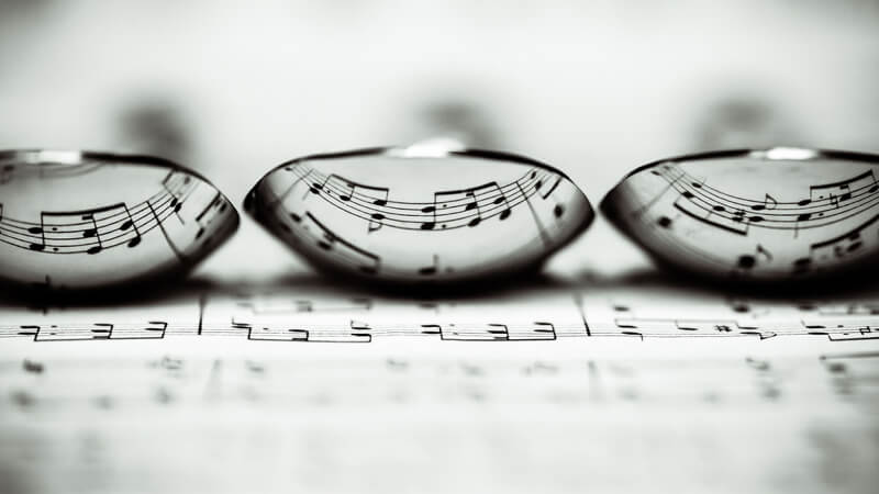 still life lenses on sheet music