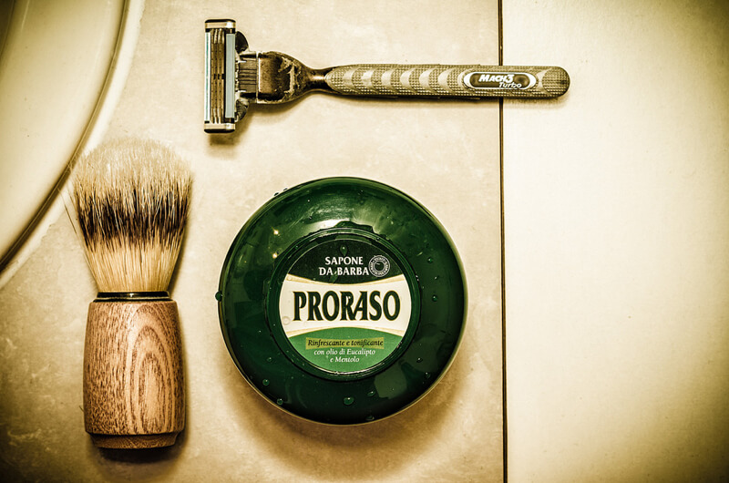still life photography shaving equipment