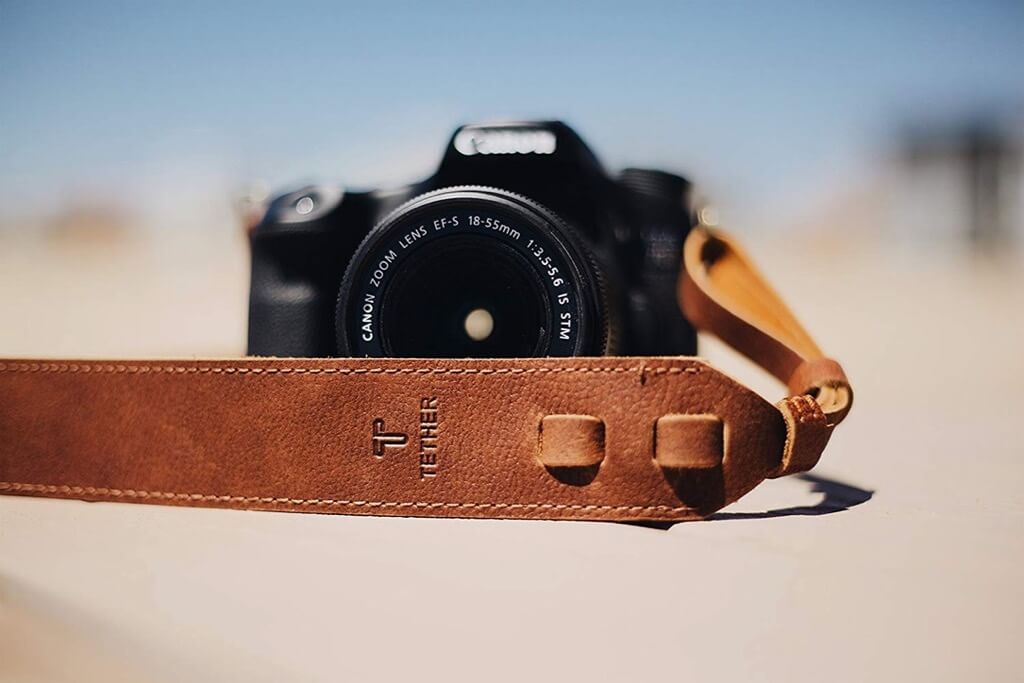 TETHER's Brown Leather Camera Strap
